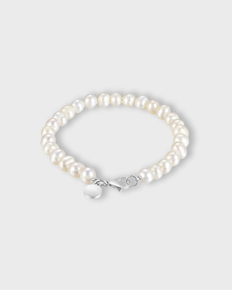 SUNVES PEARL BRACELET — pearl bracelet with silver-tone details