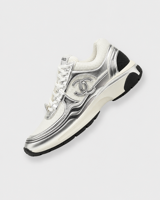 SUNVES CC SNEAKERS in silver — chunky low-top sneaker with a lace-up front