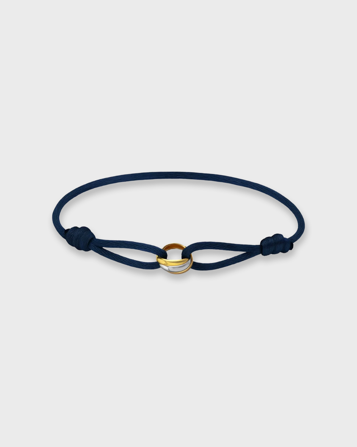 SUNVES LUSSO BRACELET in navy — adjustable cord bracelet with two interlocking rings