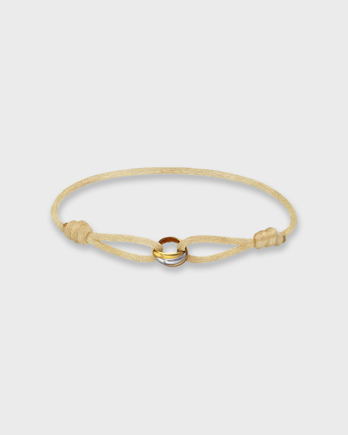 SUNVES LUSSO BRACELET in beige — adjustable cord bracelet with two interlocking rings