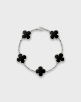SUNVES FLOWER BRACELET in black silver — bracelet with a floral centrepiece
