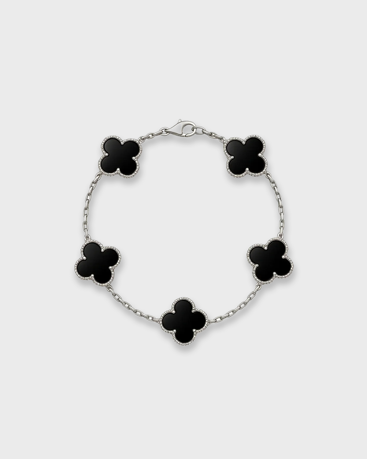 SUNVES FLOWER BRACELET in black silver — bracelet with a floral centrepiece