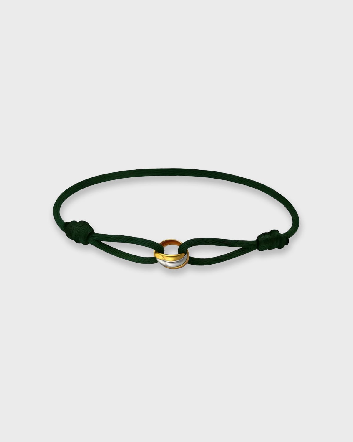 SUNVES LUSSO BRACELET in green — adjustable cord bracelet with two interlocking rings
