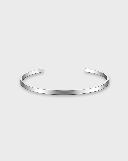 SUNVES BANGLE BRACELET in silver — smooth open bangle