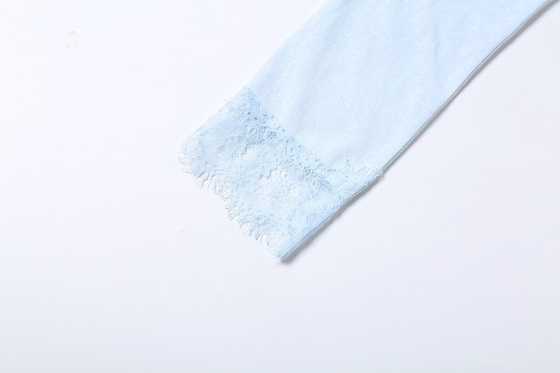 Sunves Aurelie Lace Trim Top, lace cuff close-up