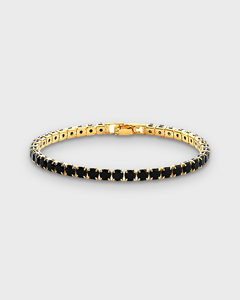 SUNVES AZURE BRACELET, black stones in gold, 17 cm, studio v3