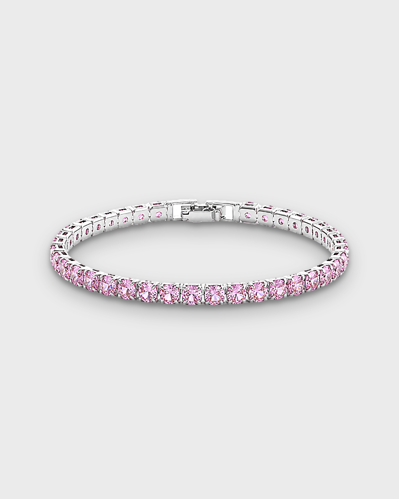 SUNVES AZURE BRACELET, pink stones in silver, 17 cm, studio v3