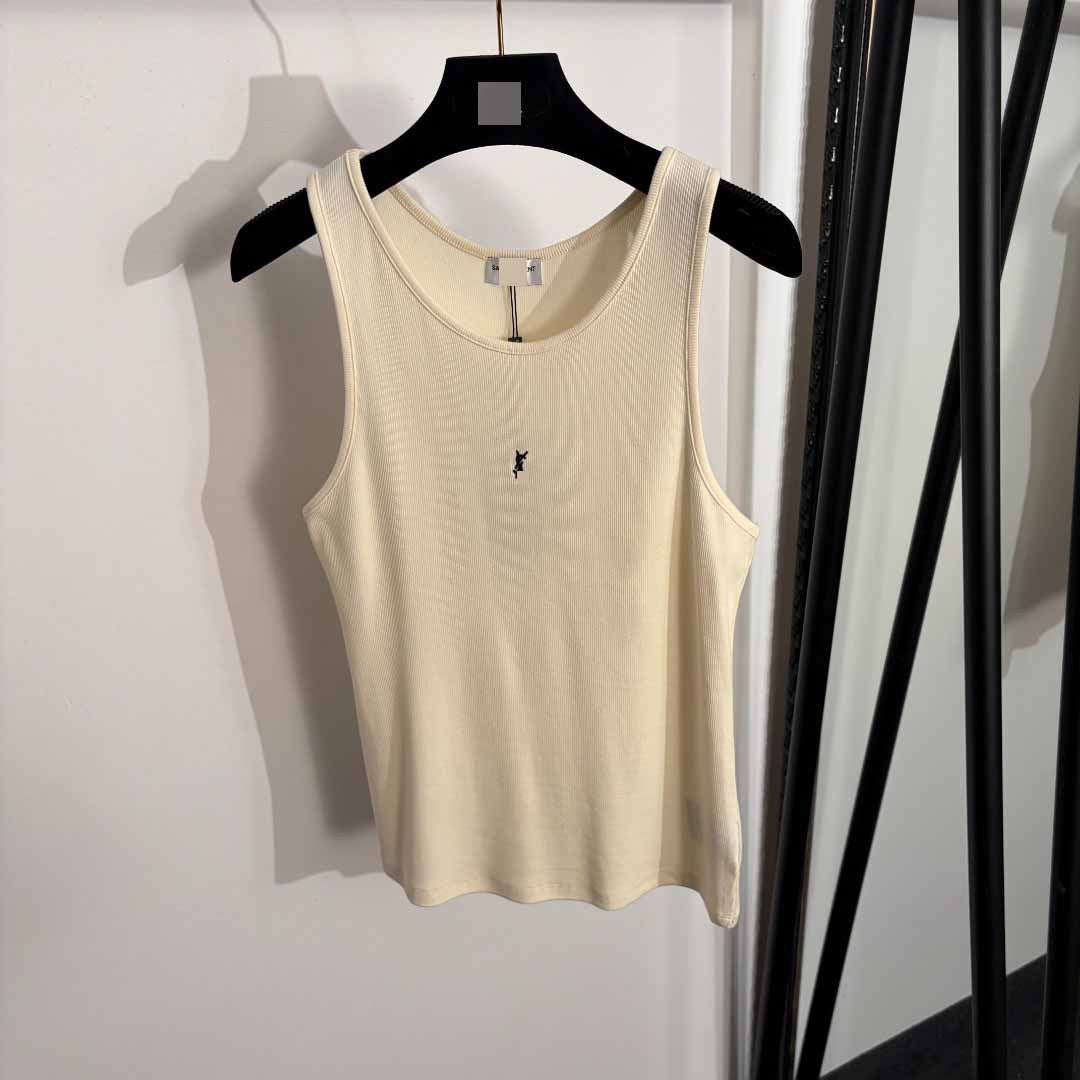 Sunves Capri Ribbed Tank Top in cream, front