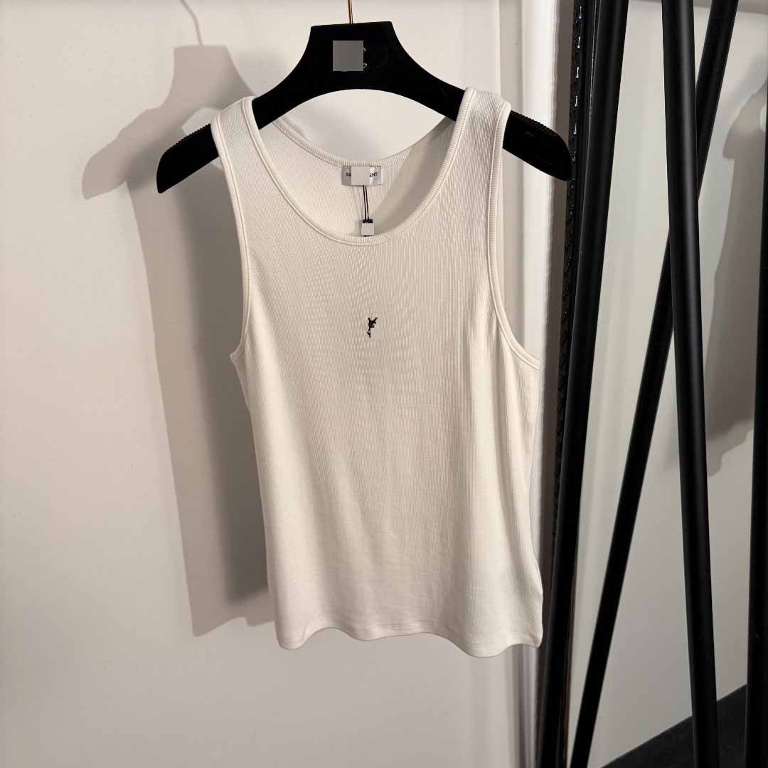 Sunves Capri Ribbed Tank Top in white, front