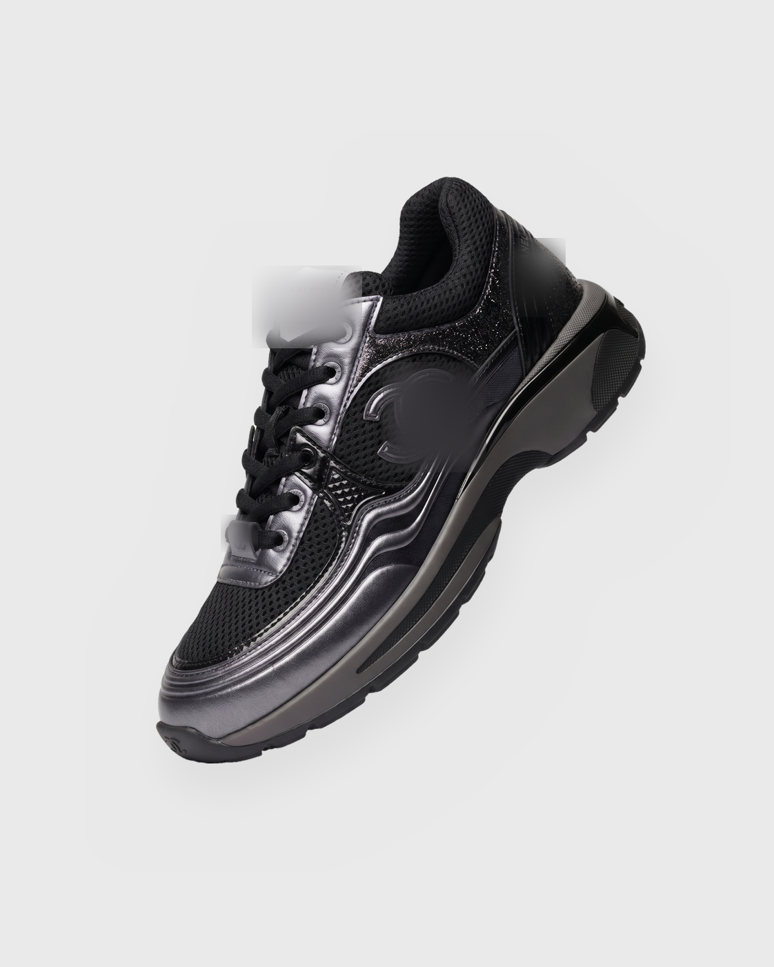 SUNVES CC SNEAKERS in black — chunky low-top sneaker with a lace-up front