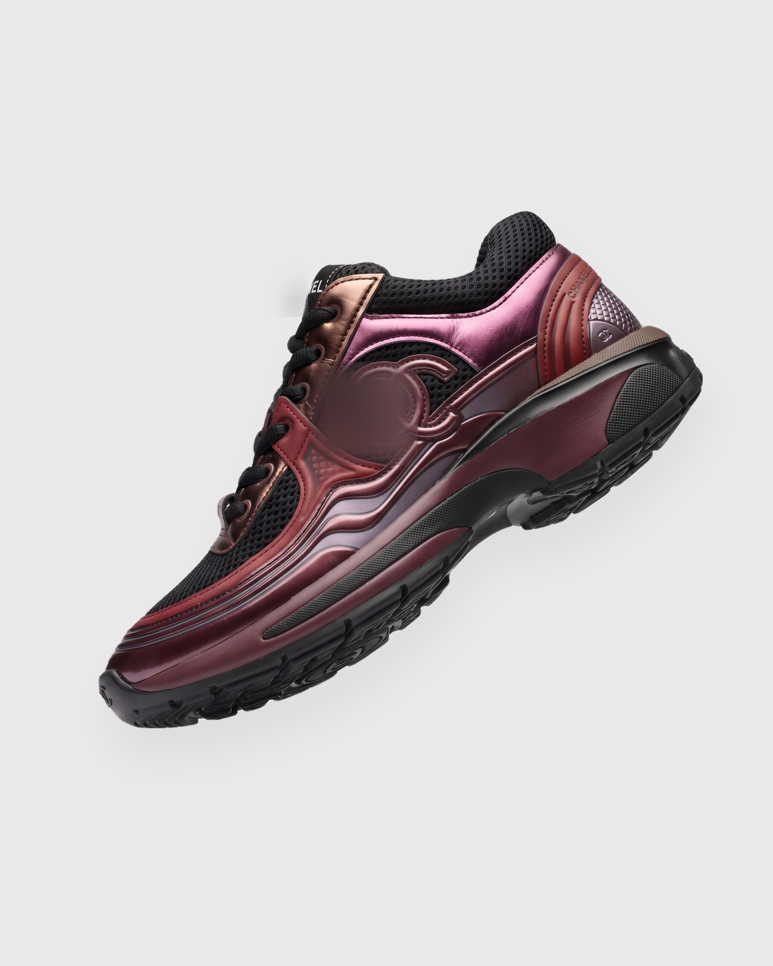 SUNVES CC SNEAKERS in burgundy — chunky low-top sneaker with a lace-up front