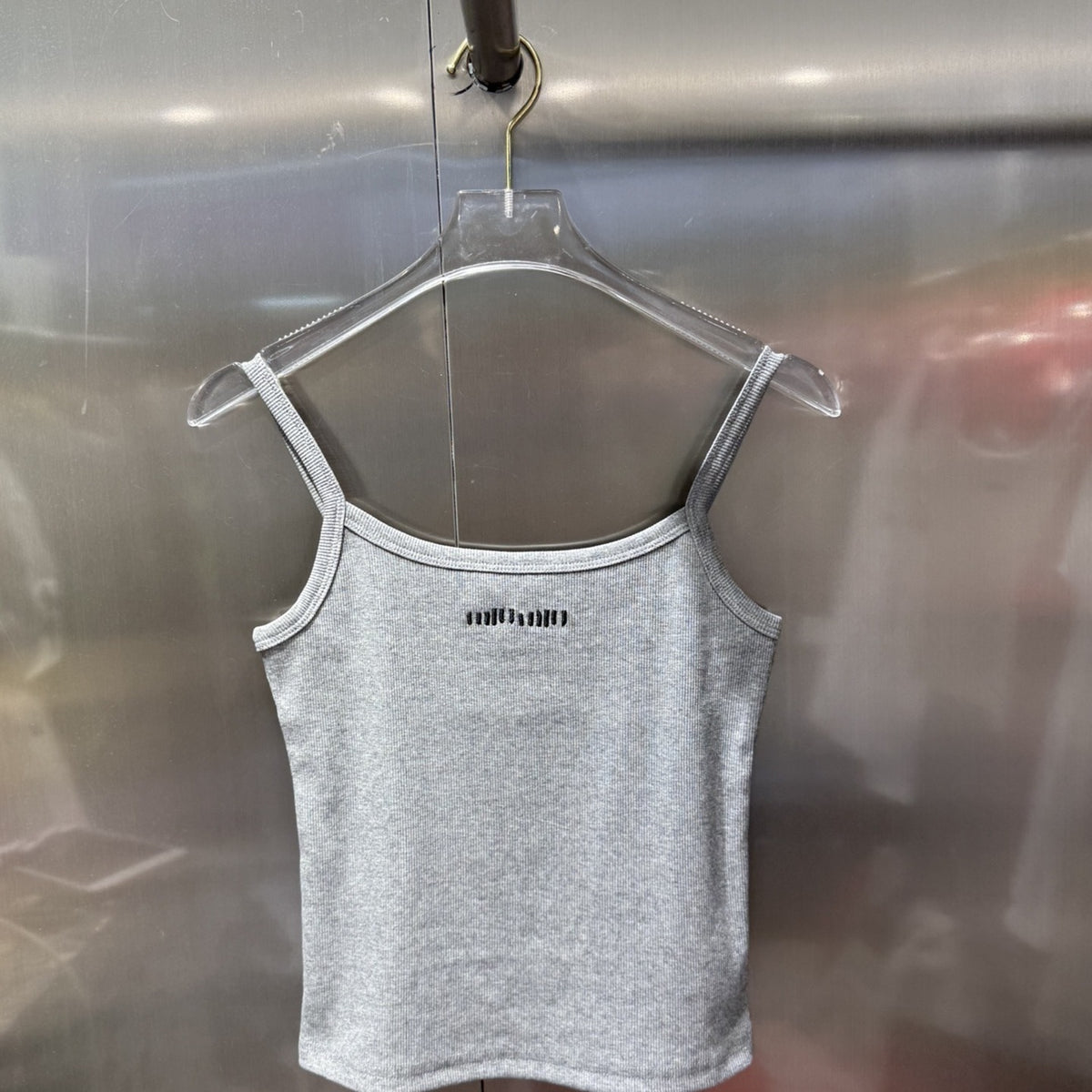 Sunves Rib Cami Top in grey, front