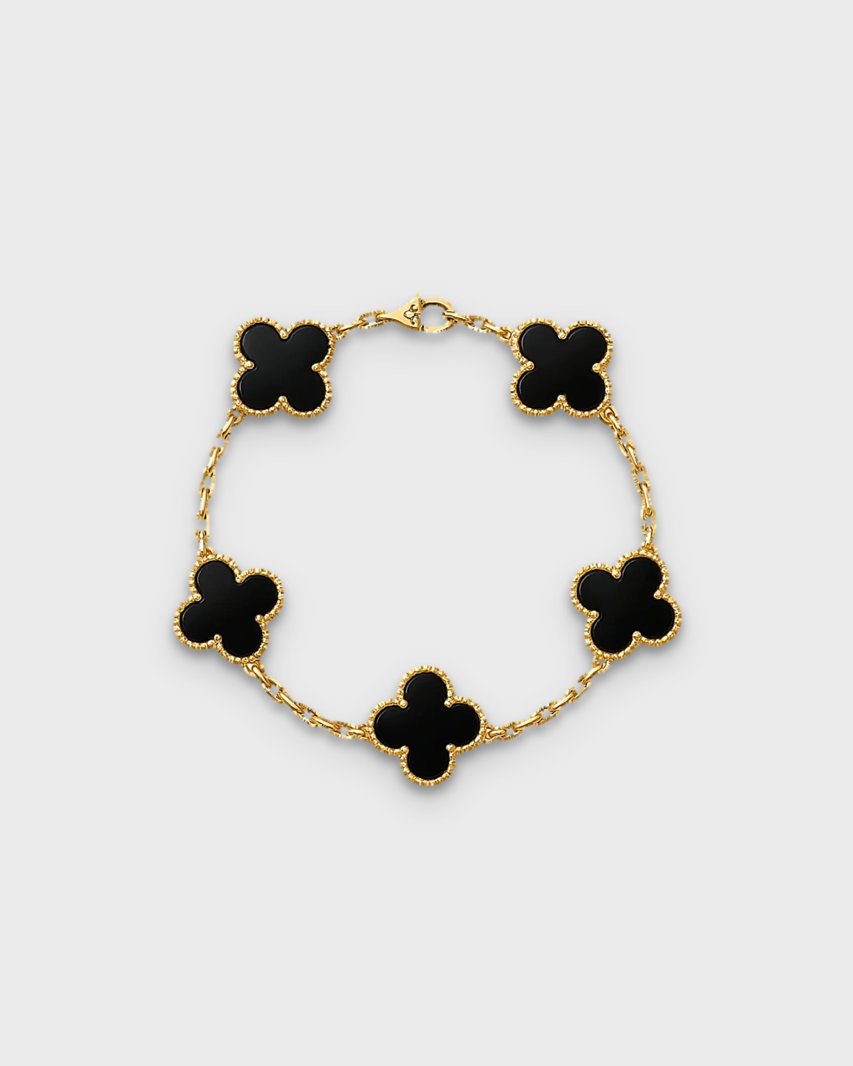 SUNVES FLOWER BRACELET in black, four-leaf clover chain bracelet, studio v3