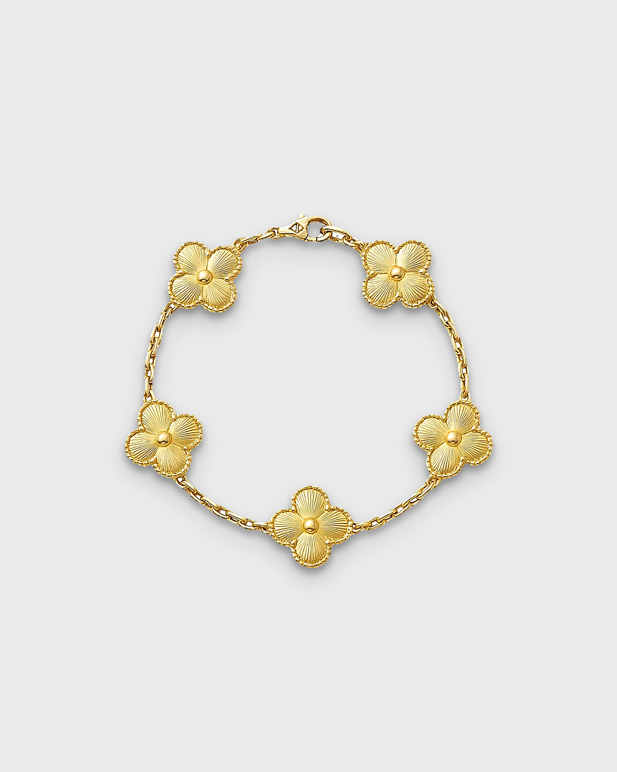 SUNVES FLOWER BRACELET in gold, four-leaf clover chain bracelet, studio v3