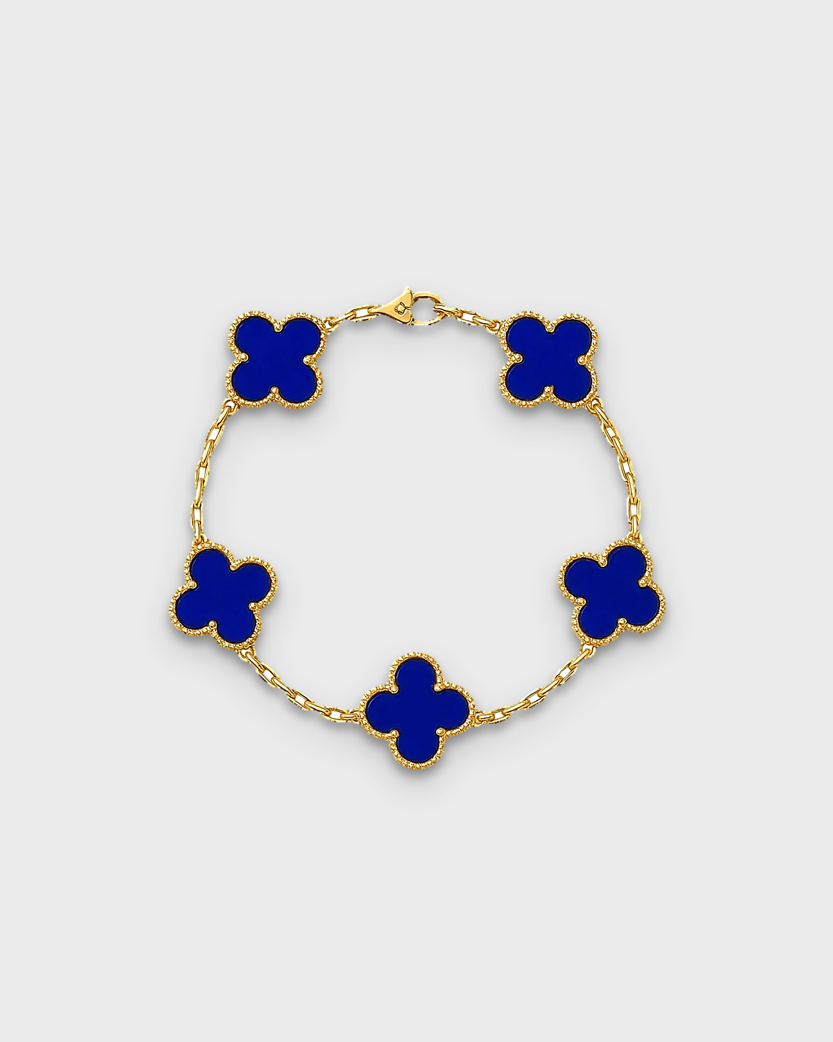 SUNVES FLOWER BRACELET in navy, four-leaf clover chain bracelet, studio v3