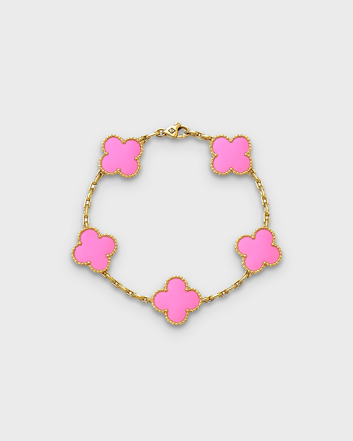 SUNVES FLOWER BRACELET in pink, four-leaf clover chain bracelet, studio v3