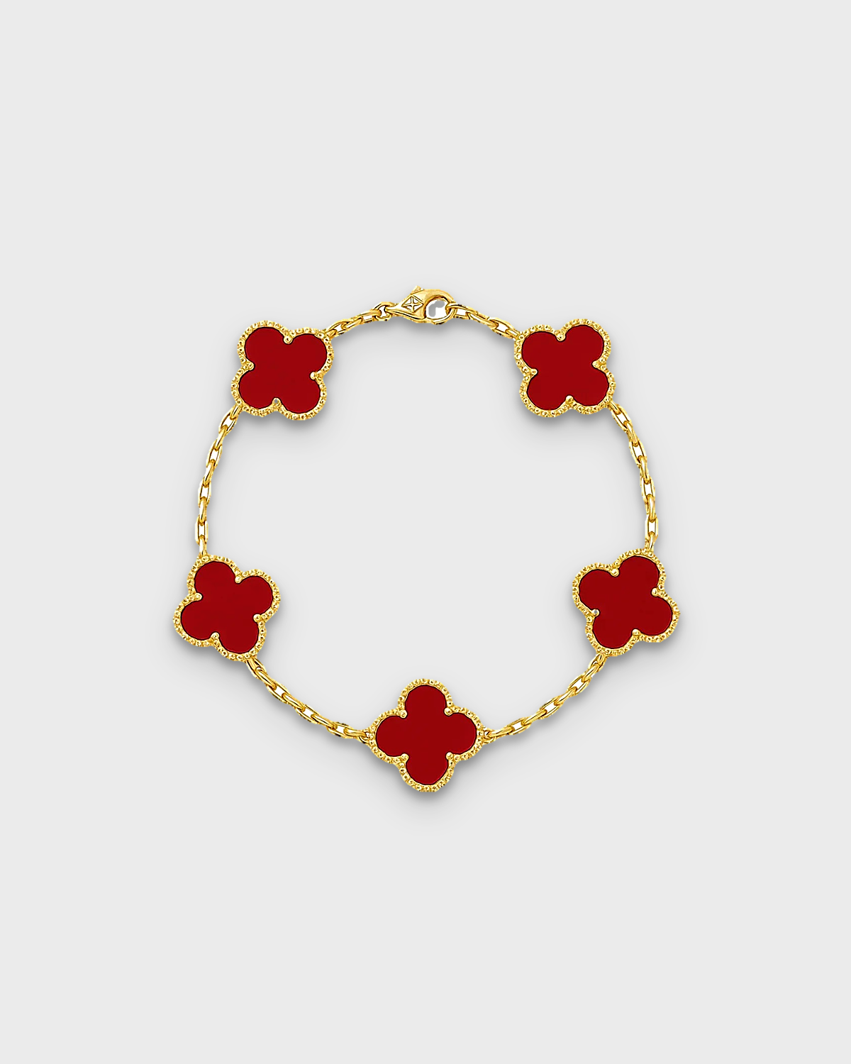 SUNVES FLOWER BRACELET in red, four-leaf clover chain bracelet, studio v3