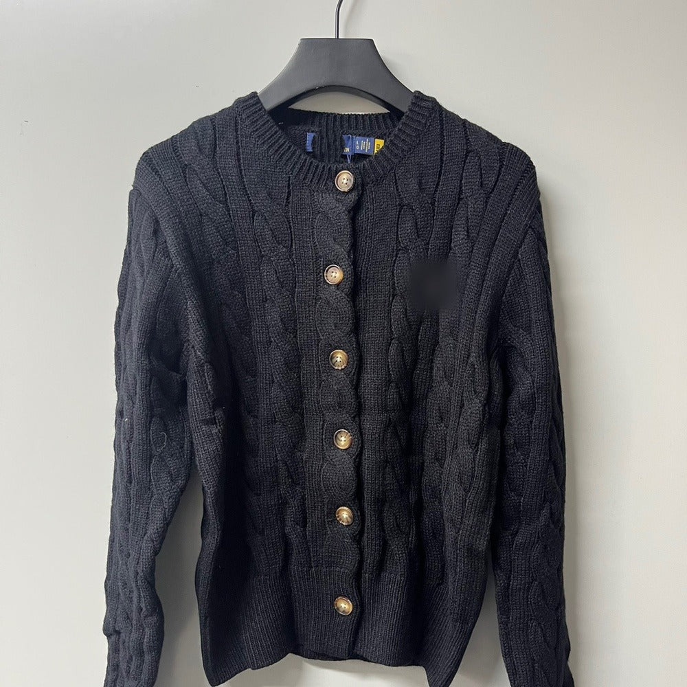 Sunves Cable Knit Cardigan in black