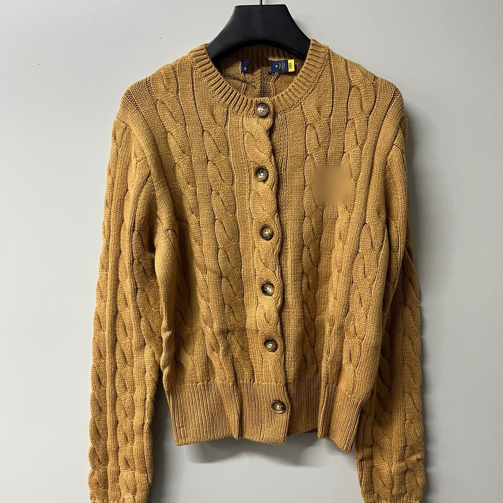 Sunves Cable Knit Cardigan in camel