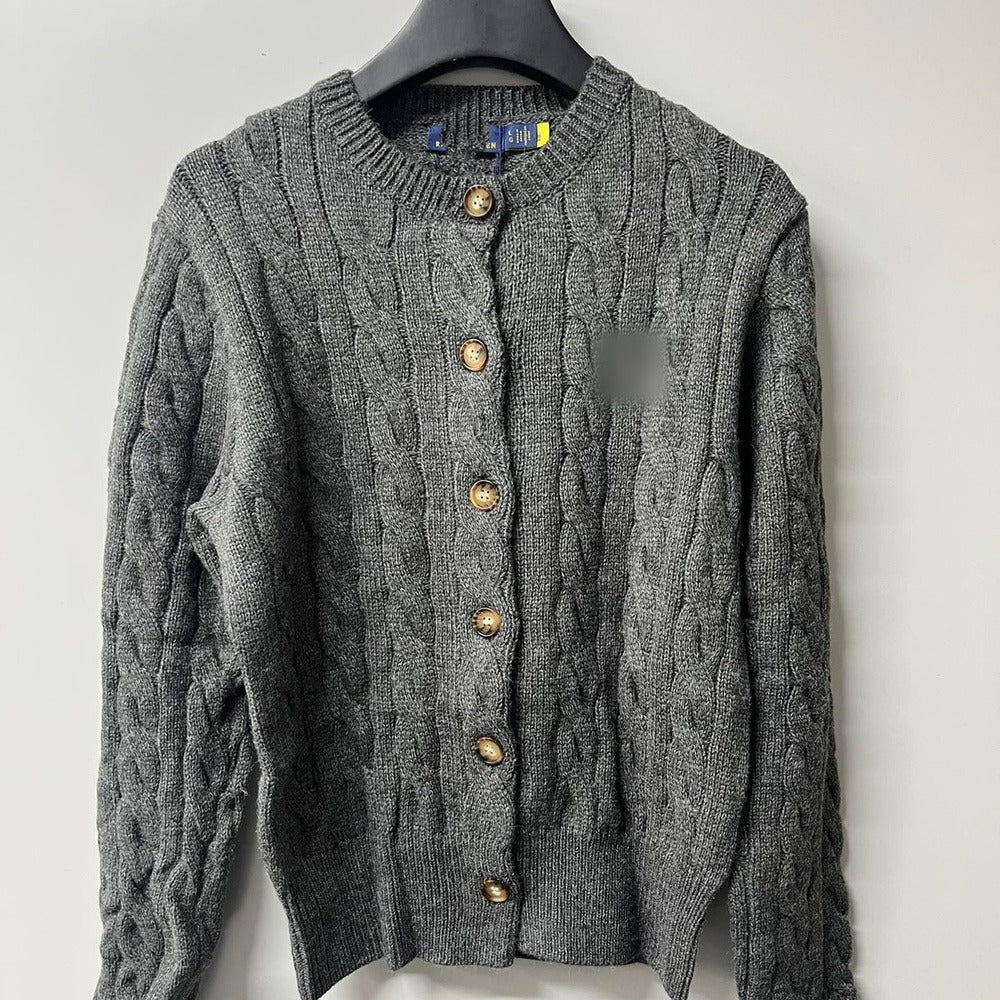 Sunves Cable Knit Cardigan in charcoal