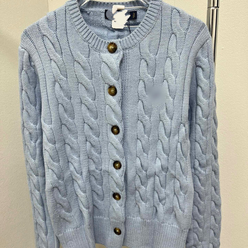 Sunves Cable Knit Cardigan in light blue