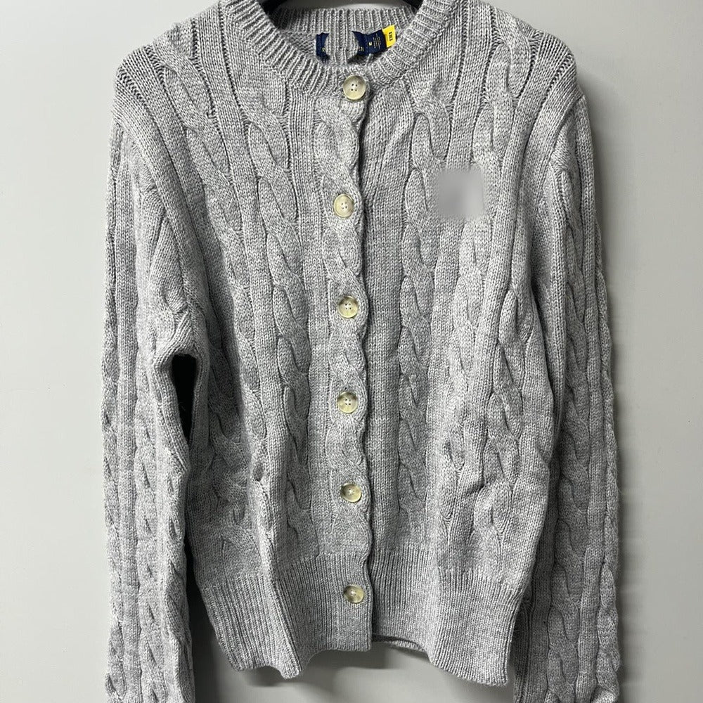 Sunves Cable Knit Cardigan in light grey