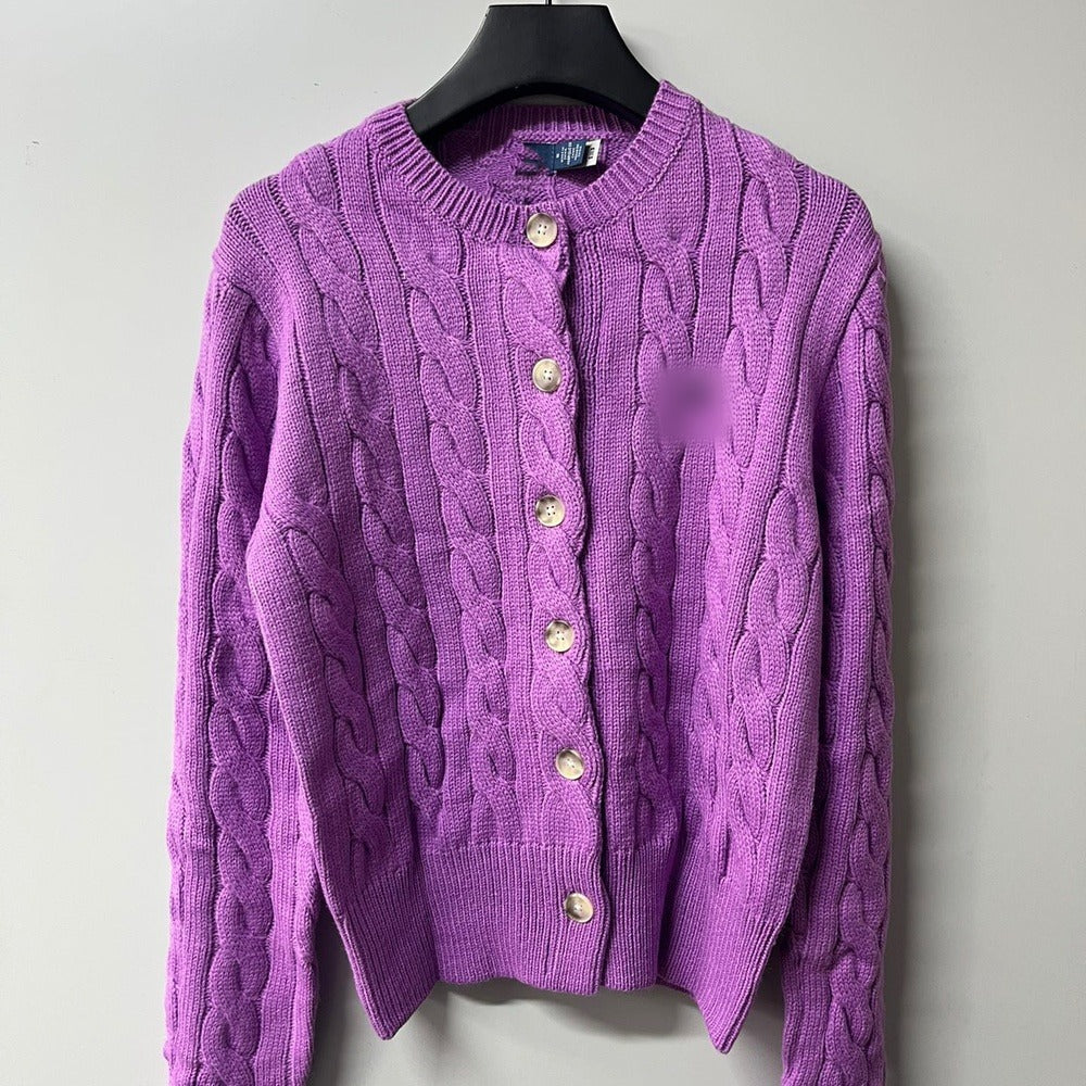 Sunves Cable Knit Cardigan in lilac