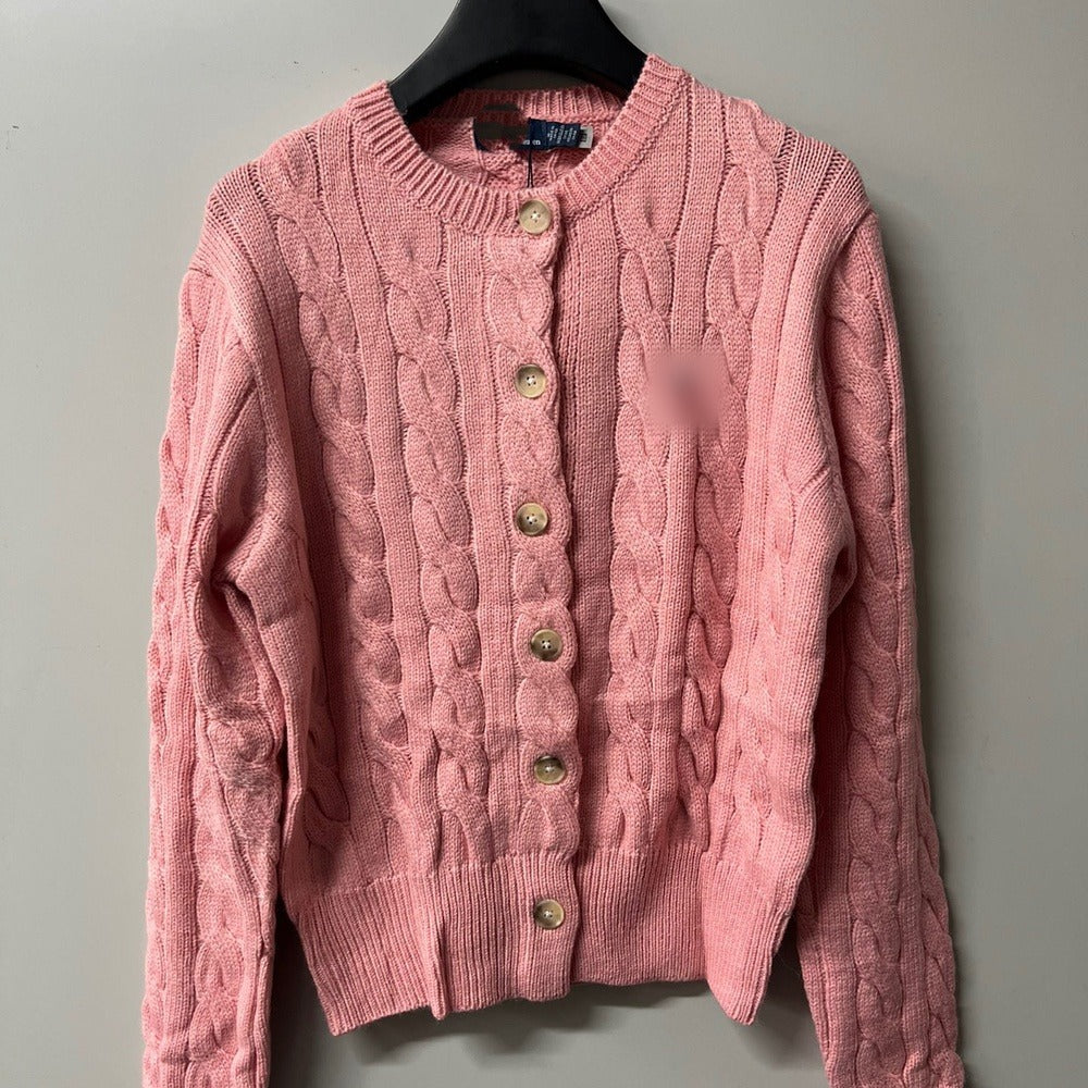 Sunves Cable Knit Cardigan in pink