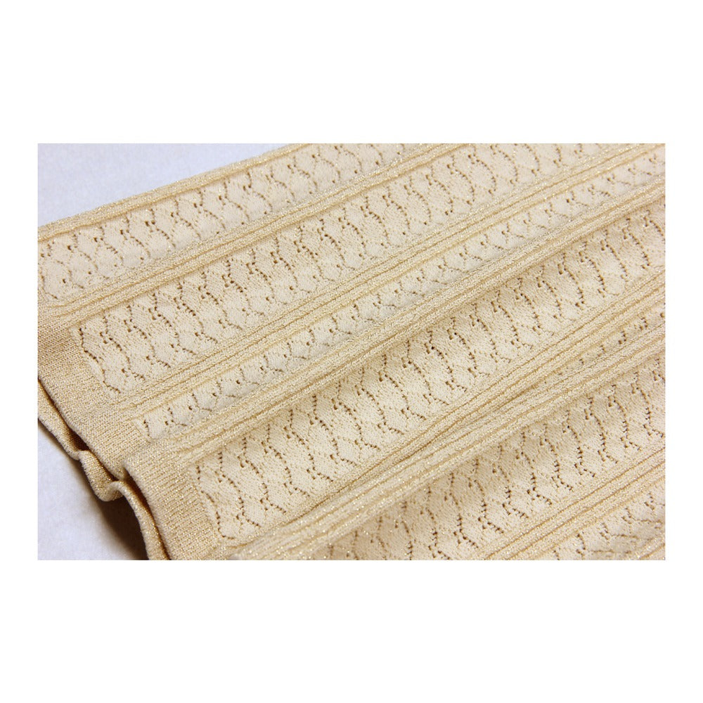 Sunves Lurex Knit Dress in cream, knit close-up