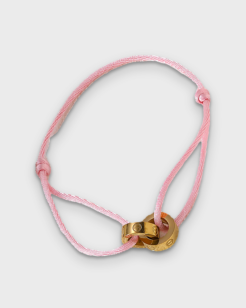 SUNVES MIDNIGHT BRACELET, pink cord with gold rings, studio v3