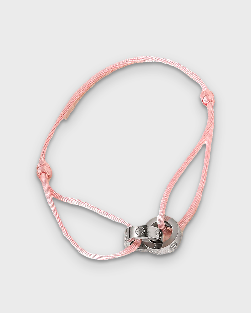 SUNVES MIDNIGHT BRACELET, pink cord with silver rings, studio v3