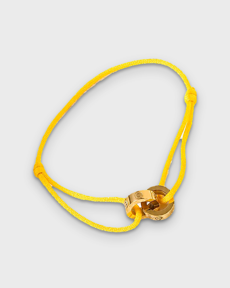 SUNVES MIDNIGHT BRACELET, yellow cord with gold rings, studio v3