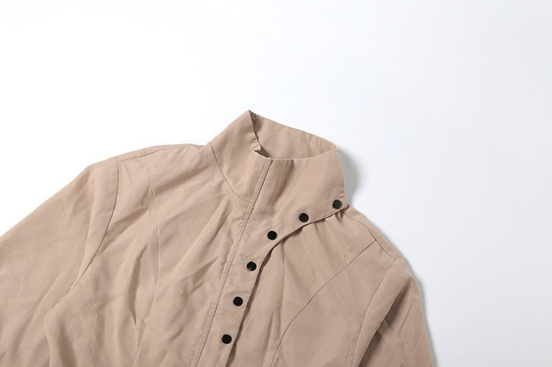 Sunves Rhea Cropped Top, collar and snap buttons