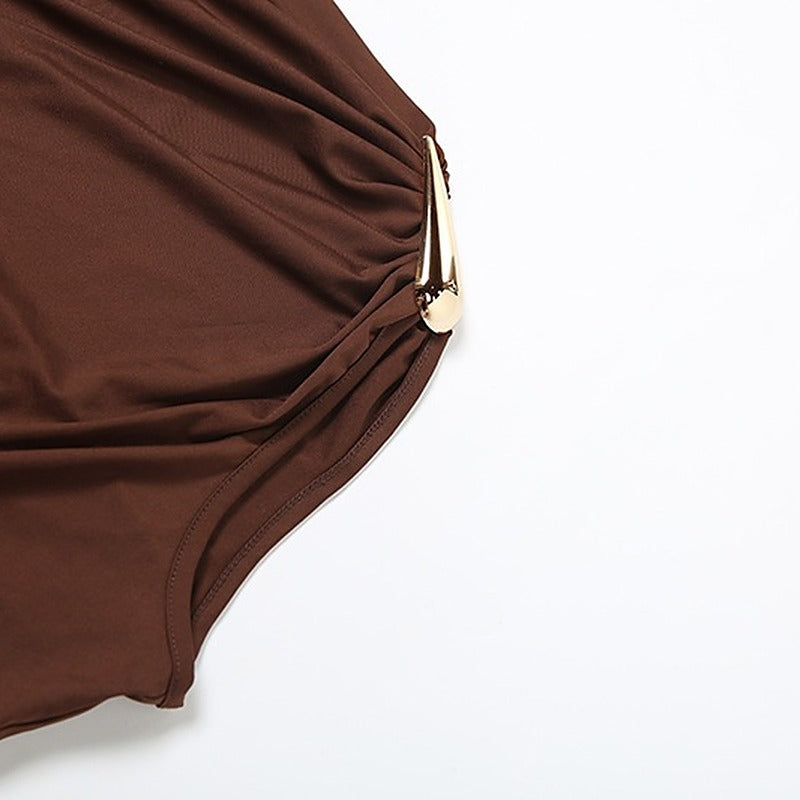 Sunves Sienna Draped Maxi Dress, metal clip