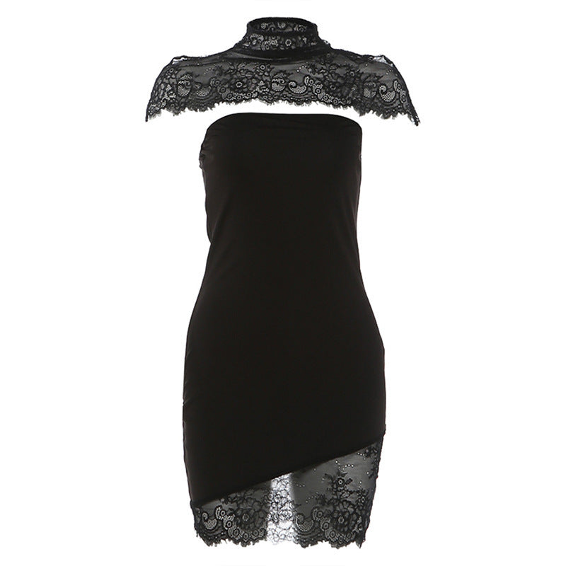 Sunves Valentina Lace Dress Set in black, flat